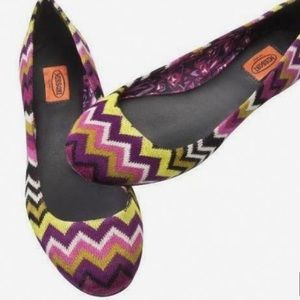 Missoni flame knit flats
